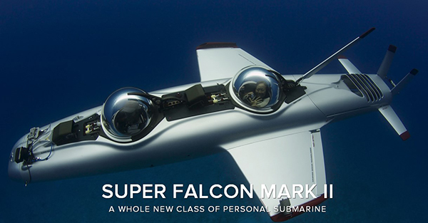 Super Falcon Mark II un submarino para volar bajo el agua