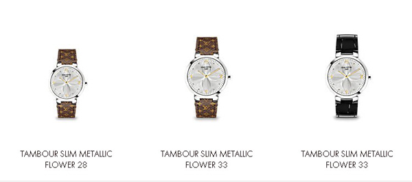 Louis Vuitton Tambour Slim Metallic Flower 28 mm